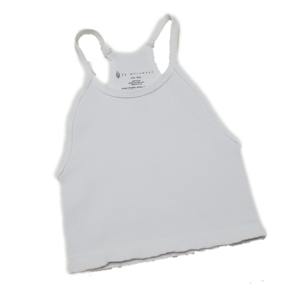 FP Movement Happiness Runs White Ribbed Cropped Tank Top X-Small - Picture 1 of 16